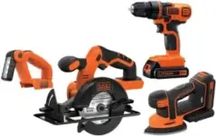 BLACK+DECKER 20V Max 4-Tool Power Tool Combo Kit with 2 Batteries for $90