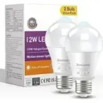 Boxlood 12W A19 E26 Daylight Motion Sensor Light Bulbs (2-Pack) for $9.59