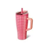 BruMate 30 oz Stainless Steel Era Flip Water Bottle – Peach Gingham for $26.99