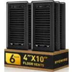 6-Pack BYEWIRE 4″ x 10″ Heavy Duty Steel Floor Vent Covers for $15
