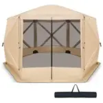 Costway 11.5 x 11.5 ft 6-Sided Pop-up Screen Tent for $145.99