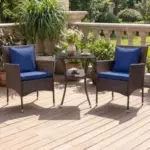 Costway 3-Piece Patio Wicker Bistro Set with Double-Tier Glass Table for $104.99