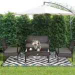 Costway 4-Piece Brown Patio Rattan Wicker Furniture Set for $139.99