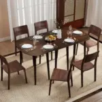 Costway Extendable Dining Table Set with 2 Half-Round Tables and 1 Rectangular Table for $209.99
