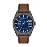Diesel Scraper 43mm Men’s Watch with Leather Band for $77