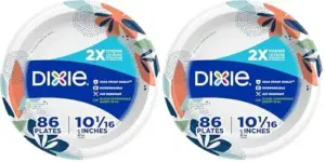 Dixie 10-Inch Paper Plates, 86 Count, 2-Pack for $11.45