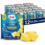 Dole Canned Tropical Gold Pineapple Chunks in 100% Pineapple Juice, 15.25oz (12-Count) for $17.22