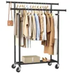 Double Rods Rolling Clothing Rack for $23.99 – Free Shipping
