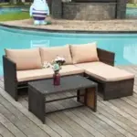 Ebern Designs 3-Piece Patio Sofa Set Now $196.99