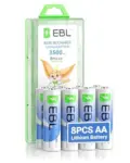 EBL 3500mAh AA Lithium Batteries – 8 Pack for $18.99