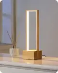 EDISHINE LED Wooden Bedside Table Lamp for $13