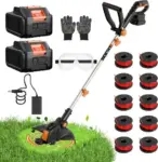 Electric Weed Wacker String Trimmer with 2 Batteries for $47.99