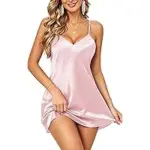 Etosell Women’s V Neck Satin Nightgown for $4.49