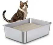 Exovyn Stainless Steel Litter Box 17.7″ x 13.77″ for $17