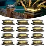 Feacort Solar 2-Mode LED Post Cap Lights (12-Pack) for $29.99