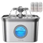 2.8L FEELNEEDY Stainless Steel Pet Water Fountain for $20