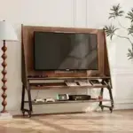 FUFU&GAGA Espresso Wood Grain TV Stand for TVs up to 65 inches – $178.49