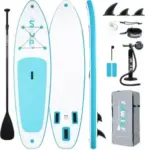 FunWater 10′ 6″ Inflatable Stand Up Paddle Board with Accessories for $79