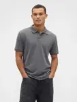 GAP Men’s Stretch Pique Polo Shirt in Shark Fin Gray for $11.99