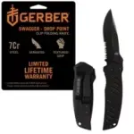 Gerber Swagger Serrated Knife with Black G-10 Handle for $24.75