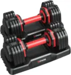 GIKPAL 50lb Adjustable Dumbbells with Rack – Now $129.99