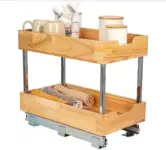 GLIDEZ Wood 2-Tier Sliding Cabinet Organizer for $37.99