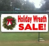 Holiday Wreath Sale Clearance Vinyl Sign for $10.88