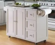 Homestyles Dolly Madison Rolling Kitchen Cart with Stainless Steel Top for $145
