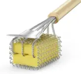 House Again Bristle-Free Grill Brush with Scraper and 18″ Heat-Resistant Handle for $16