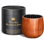 HWISDMIG Charred Wooden Bourbon Drinking Glass 10oz for $13.15