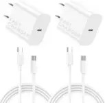 Hwnutxv 20W USB-C Fast Wall Charger (2-Pack) with 2x 6ft Cables for $4.99