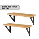 Hyper Tough 2-Pack 15-3/4-in x 6-in Shelf Kit for $12.97