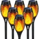 IkeeRuic Outdoor Solar Lights with Flickering Flame (6-Pack) for $14.97