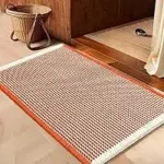 IM HOME Waffle Bath Mat in Orange & Cream – 32 x 20 inches for $7.64