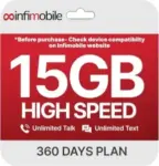 18-Month Infimobile Unlimited Talk & Text Plan with 15GB Data for $175