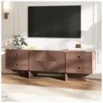 JOINICE 66″ Fluted Mid Century Modern TV Stand with Storage for $121