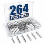 Kviceo Heavy Duty Drywall Anchor & Screw Kit – 264 Pieces for $4.99