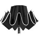 Lejorain 46-inch Reflective Rim Folding Reverse Umbrella with LED Light for $12.99