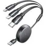 Lisen 3-in-1 Retractable 3.67ft USB Cable for $5.99