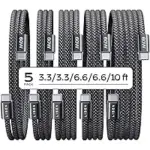 Lisen 5-Pack 60W USB-C Charging Cables for $7.46