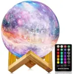 LOGROTATE 16-Color Galaxy Rechargeable 4.8″ Moon Lamp for $7.71