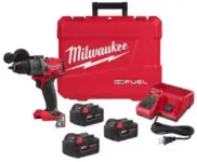 Milwaukee M18 Fuel 1/2 in. Hammer Drill Driver Kit with 3 Batteries for $299 $299.00