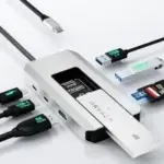 Minthouz 8-in-1 USB-C Docking Station with M.2 NVMe SATA SSD Enclosure for $24.99