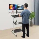Adjustable Height Mobile Standing Desk Cart for Laptops – $207.05