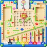 Montessori Number & Shape Puzzle Busy Board for Fine Motor Skills Now $9.99