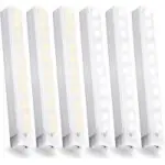 Msetgrd 8″ Rechargeable Magnetic Motion Sensor Under Cabinet Light (6-Pack) for $14.99