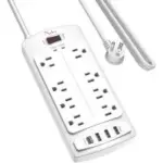 Nuetsa 8-Outlets Surge Protector with 4 USB Ports and 10ft Cord for $12.99
