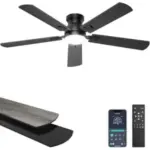 Ohniyou 52″ Low Profile Ceiling Fan with LED Light for $50