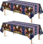 2-Pack OHOME Patriotic American Flag Plastic Tablecloths for $3.99