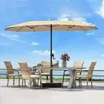 Olilawn 15ft Aluminum Crank Patio Umbrella with Base for $89.99